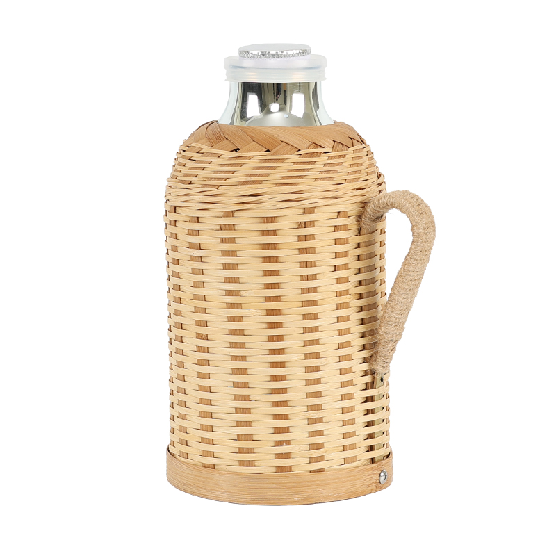 Bamboo-Woven Vacuum Flask